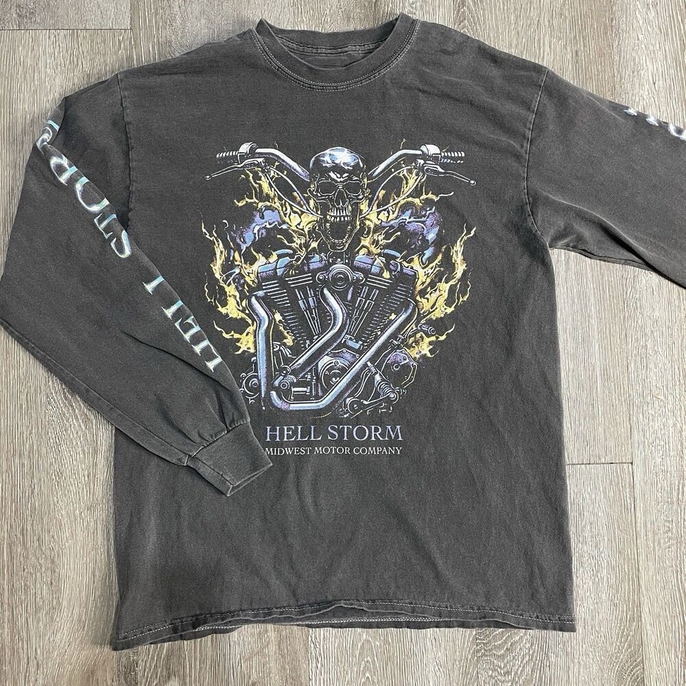 Urban Outfitters Hell Storm Midwest Motor Company Long Sleeve T-Shirt Size S
